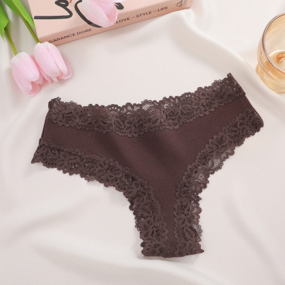 Vibecurve® Women's Cotton Panties Lace Low Rise Basic Brazilian Bikini Cute Panties