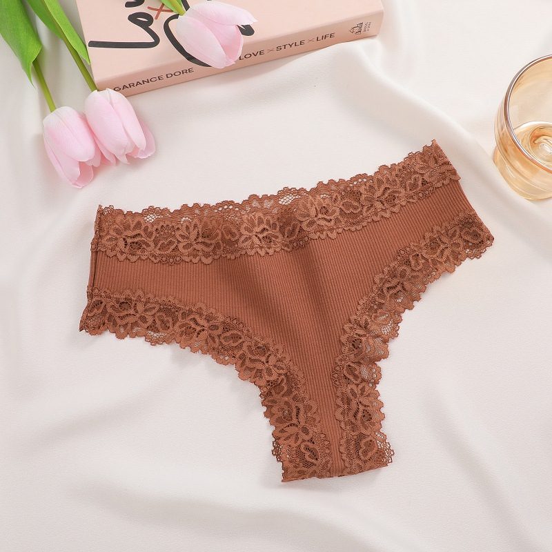 Vibecurve® Women's Cotton Panties Lace Low Rise Basic Brazilian Bikini Cute Panties