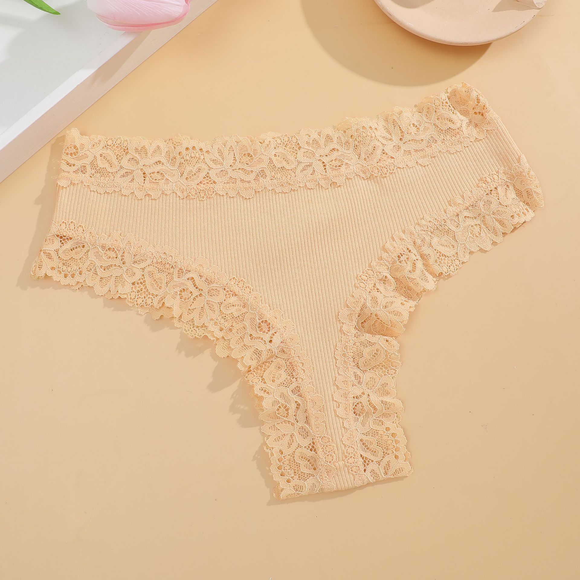 Vibecurve® Women's Cotton Panties Lace Low Rise Basic Brazilian Bikini Cute Panties
