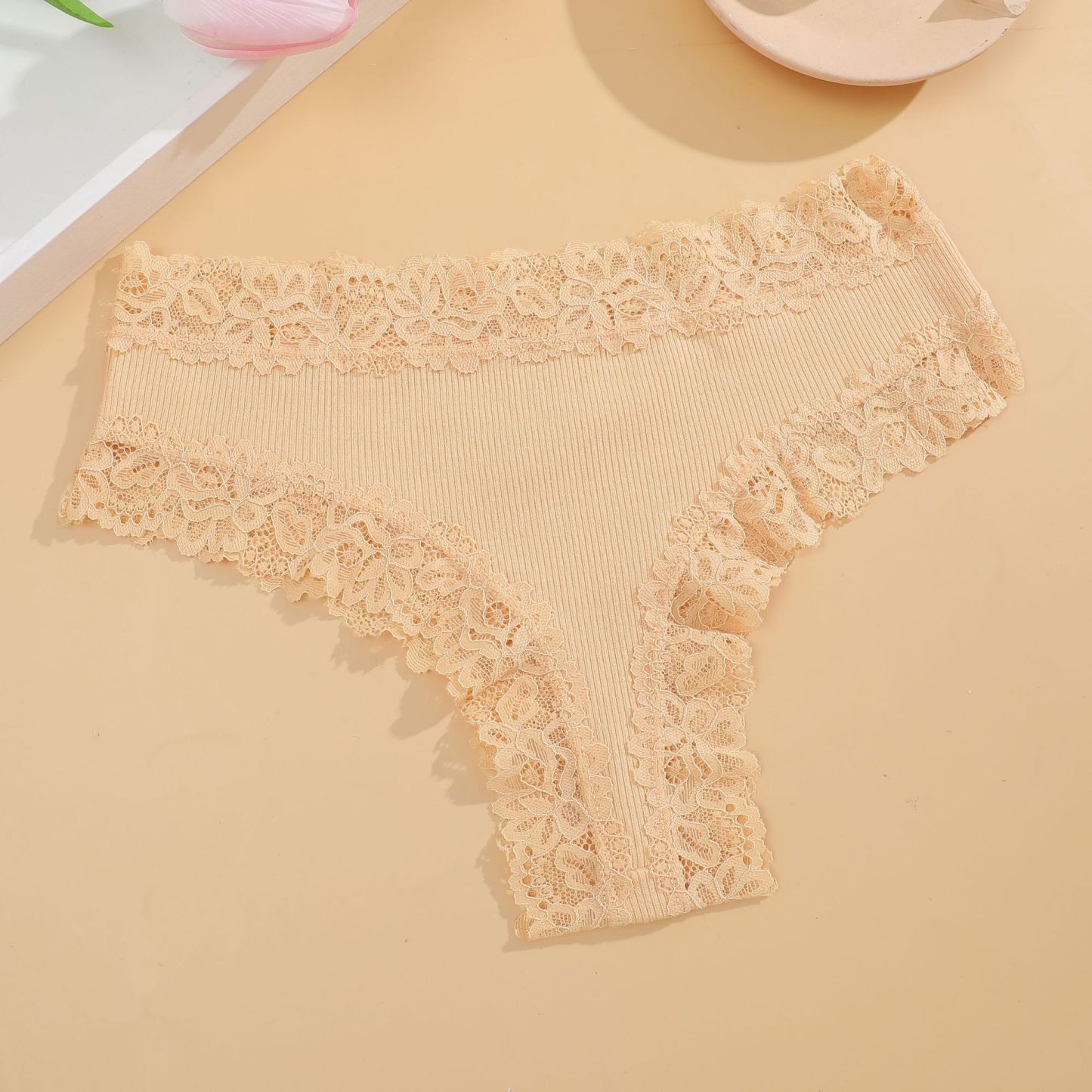 Vibecurve® Women's Cotton Panties Lace Low Rise Basic Brazilian Bikini Cute Panties