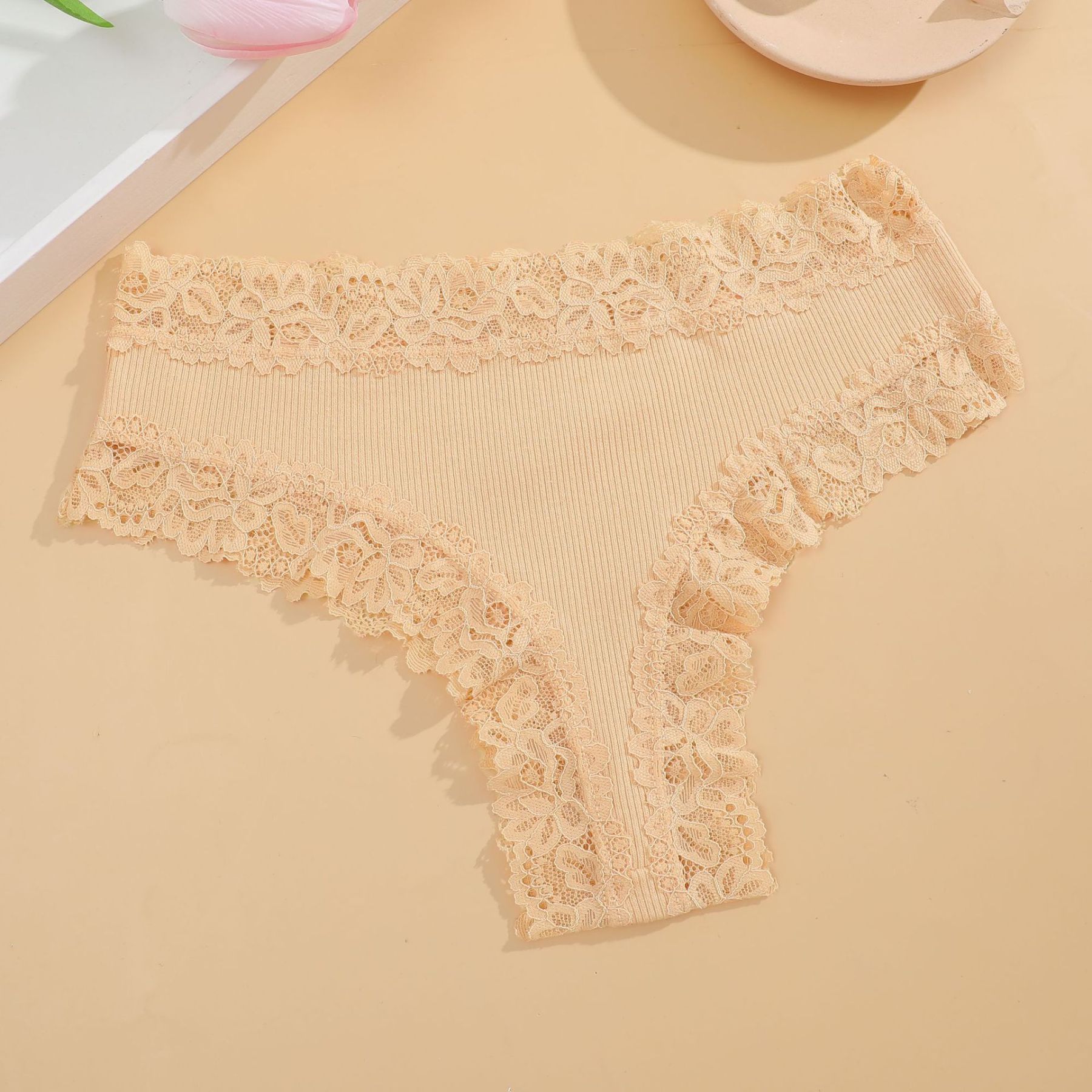 Vibecurve® Women's Cotton Panties Lace Low Rise Basic Brazilian Bikini Cute Panties