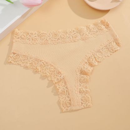 Vibecurve® Women's Cotton Panties Lace Low Rise Basic Brazilian Bikini Cute Panties