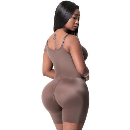 Comfy Tummy Control Shapewear Bodysuit Mid Thigh With Built-In Bra | Daily Use