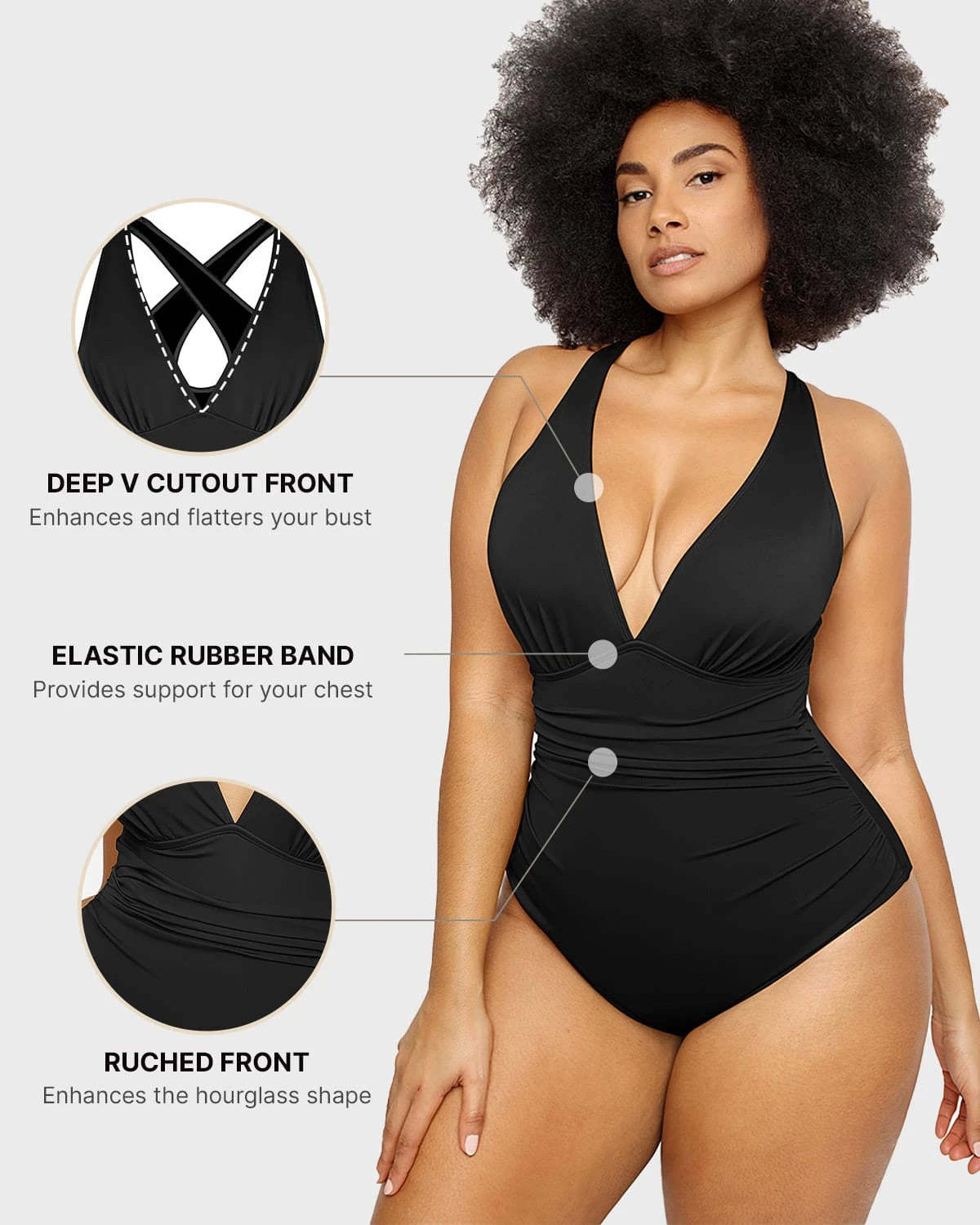 Vibecurve® Tummy Shaping One-Piece Pleated Swimsuit