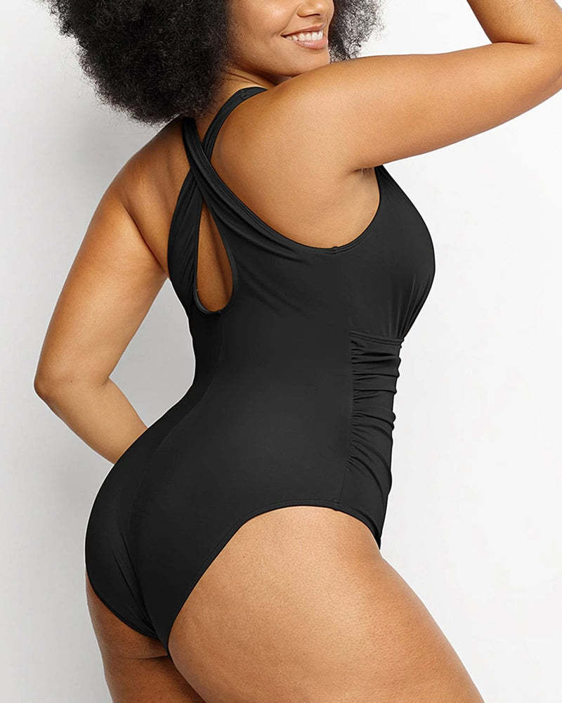 Vibecurve® Tummy Shaping One-Piece Pleated Swimsuit