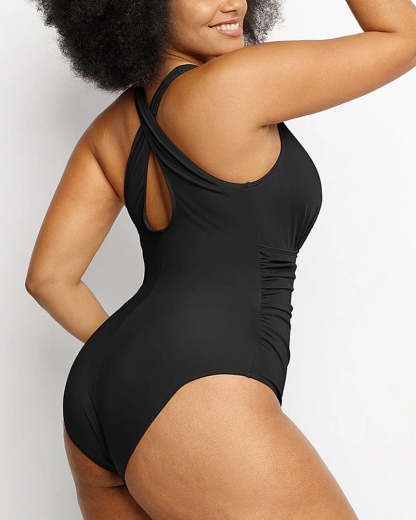 Vibecurve® Tummy Shaping One-Piece Pleated Swimsuit