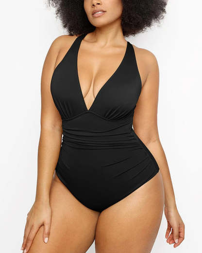 Vibecurve® Tummy Shaping One-Piece Pleated Swimsuit