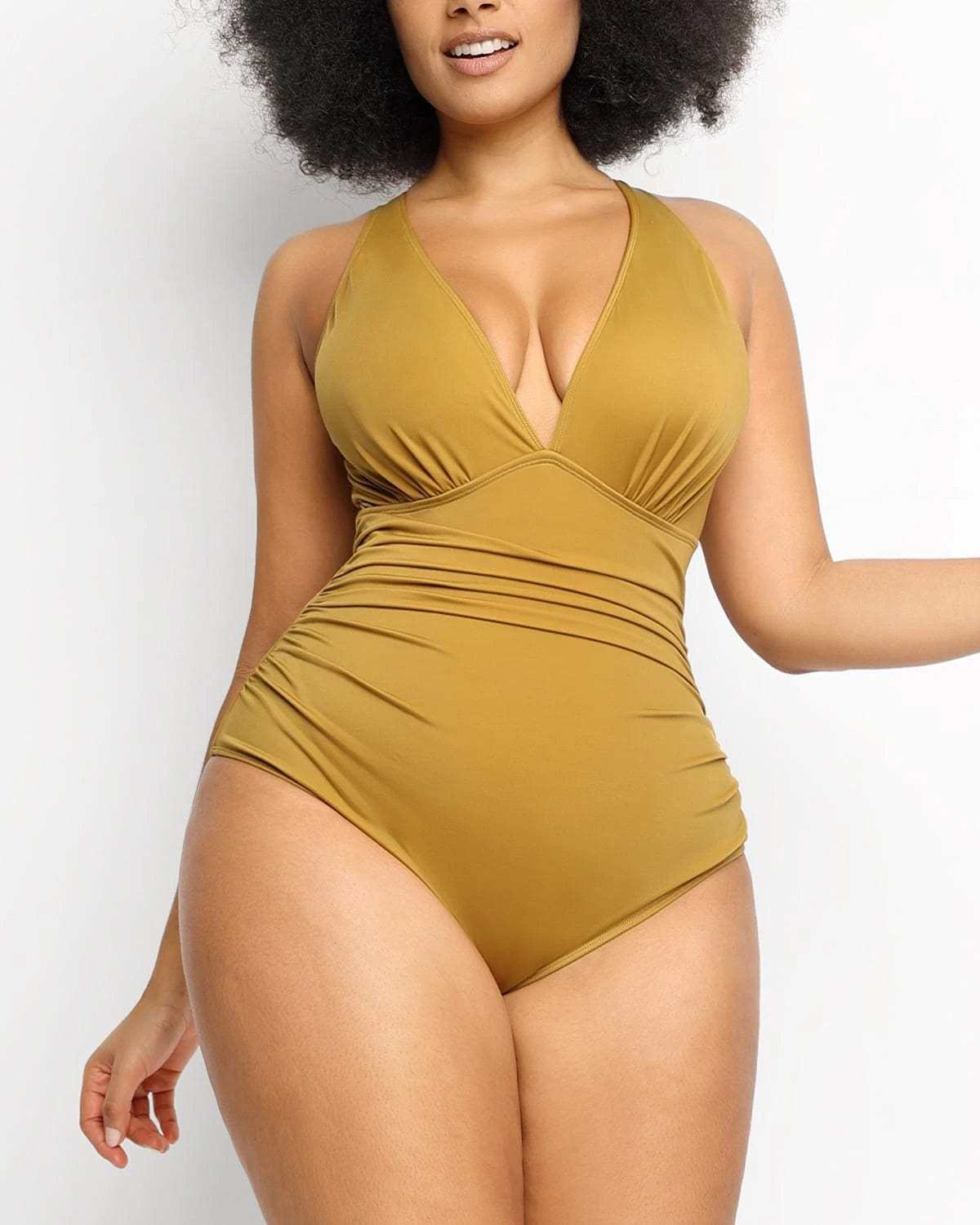 Vibecurve® Tummy Shaping One-Piece Pleated Swimsuit