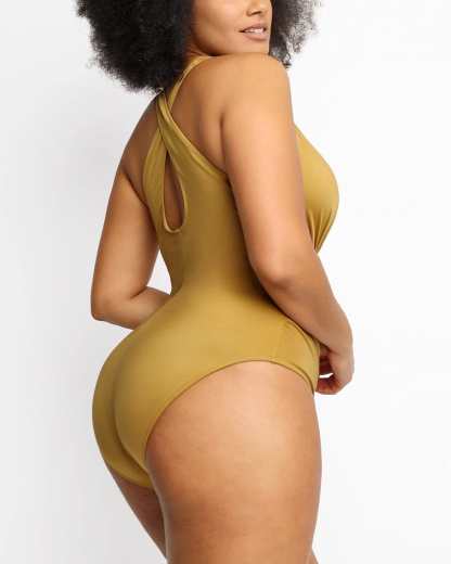 Vibecurve® Tummy Shaping One-Piece Pleated Swimsuit