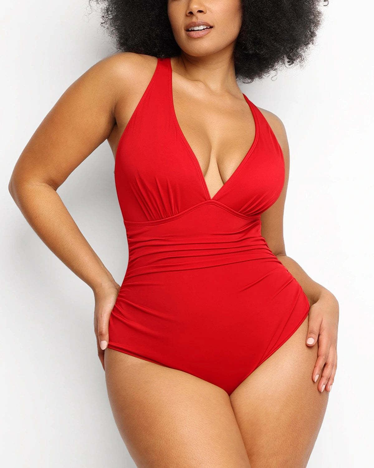 Vibecurve® Tummy Shaping One-Piece Pleated Swimsuit