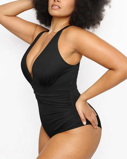 Vibecurve® Tummy Shaping One-Piece Pleated Swimsuit
