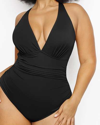 Vibecurve® Tummy Shaping One-Piece Pleated Swimsuit
