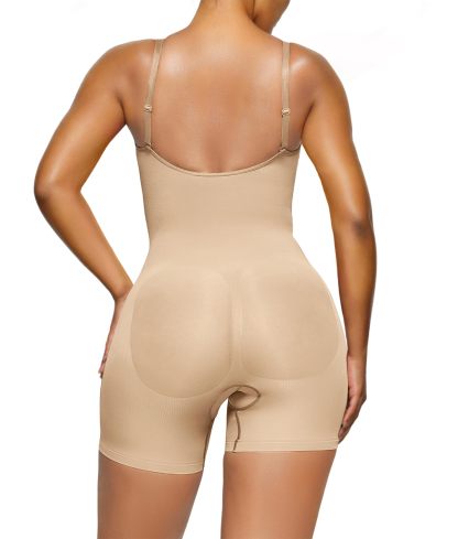 Vibecurve® Bodysuit for Women Tummy Control Shapewear Open Bust Mid-Thigh Sculpting Body Shaper
