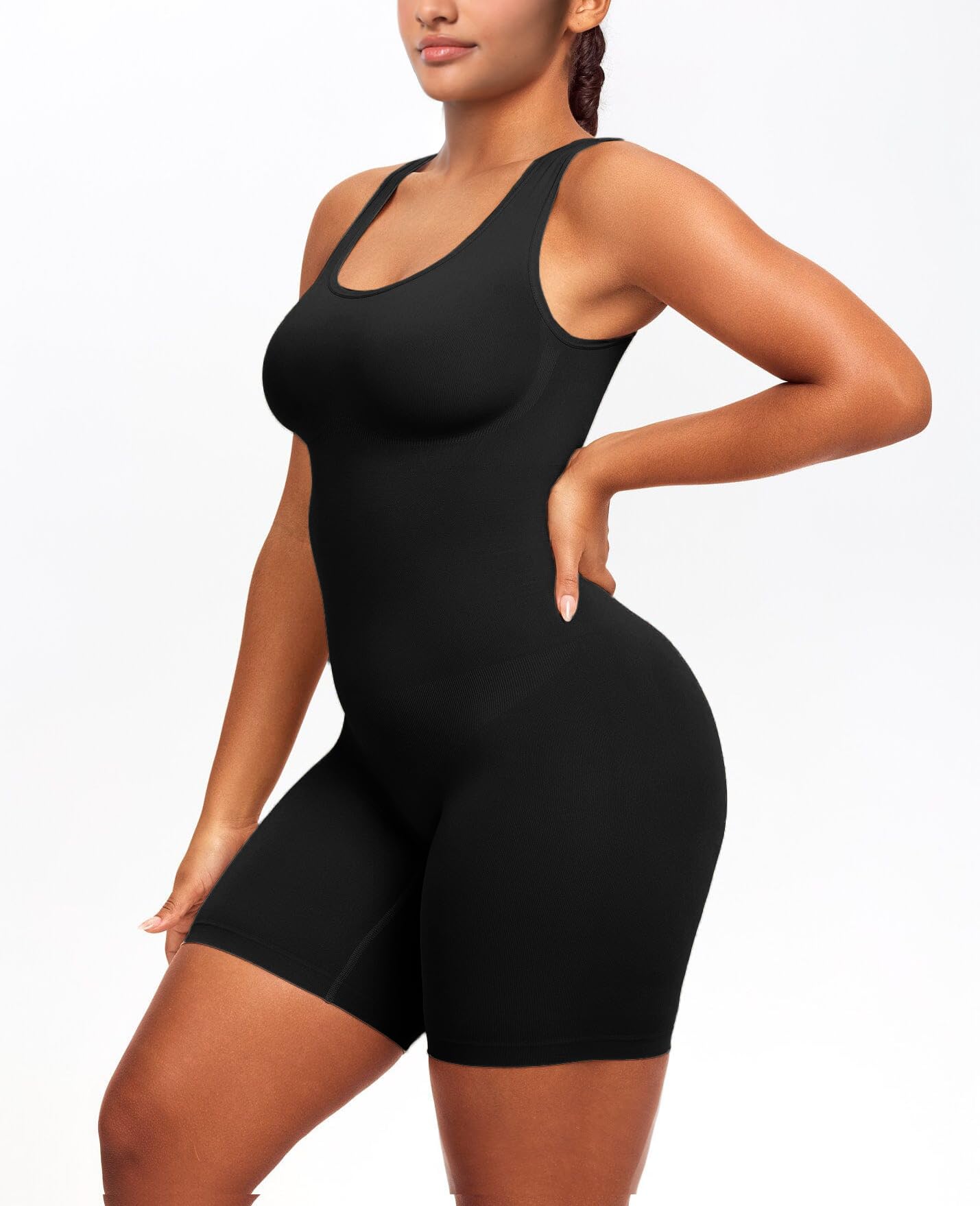 Vibecurve® Shapewear Bodysuit for Women Tummy Control Scoop Neck Mid Thigh Sculpting Body Shaper
