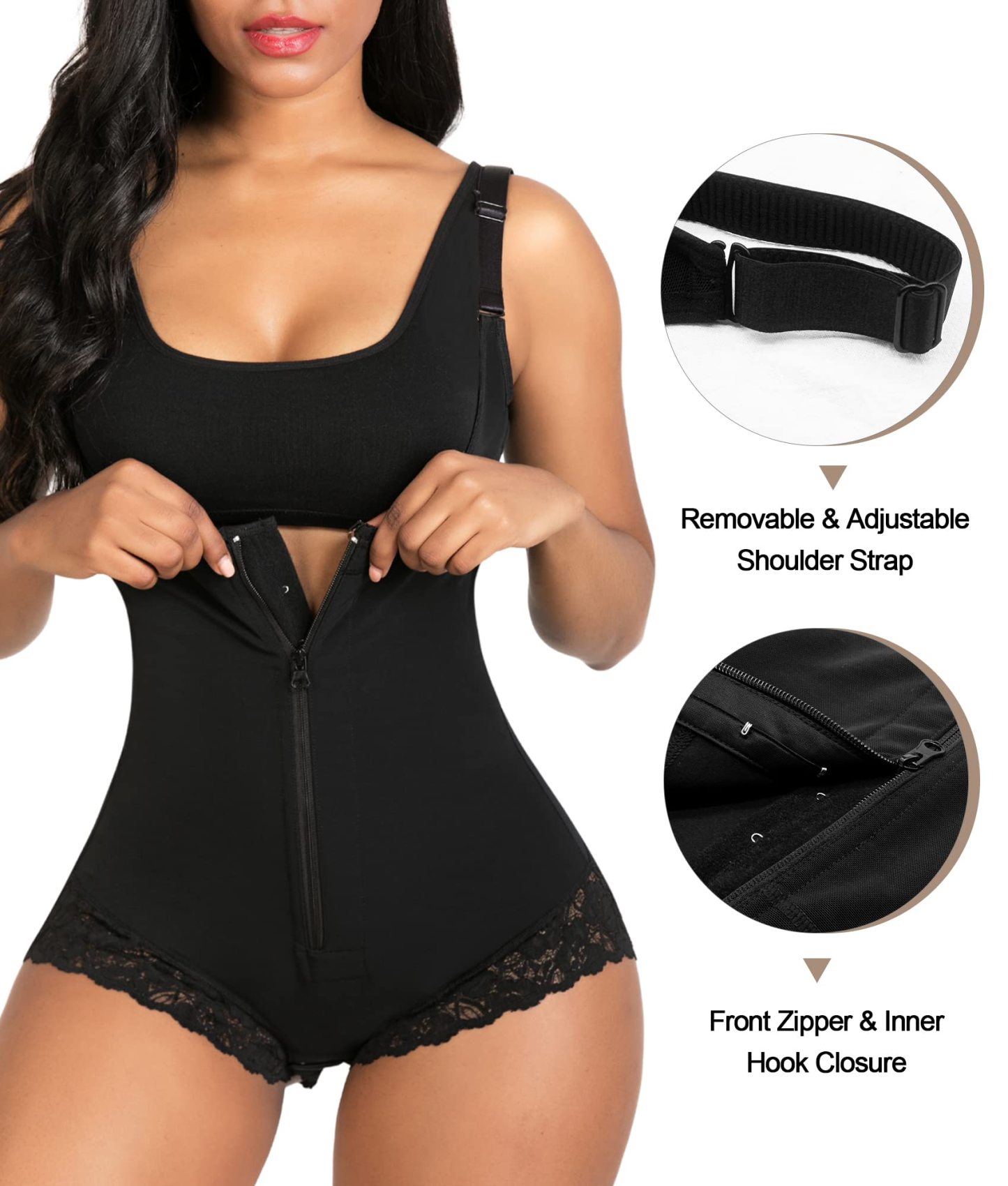 Vibecurve® Shapewear for Women Tummy Control Fajas Colombianas Open Bust Body Shaper Slimmer Bodysuit