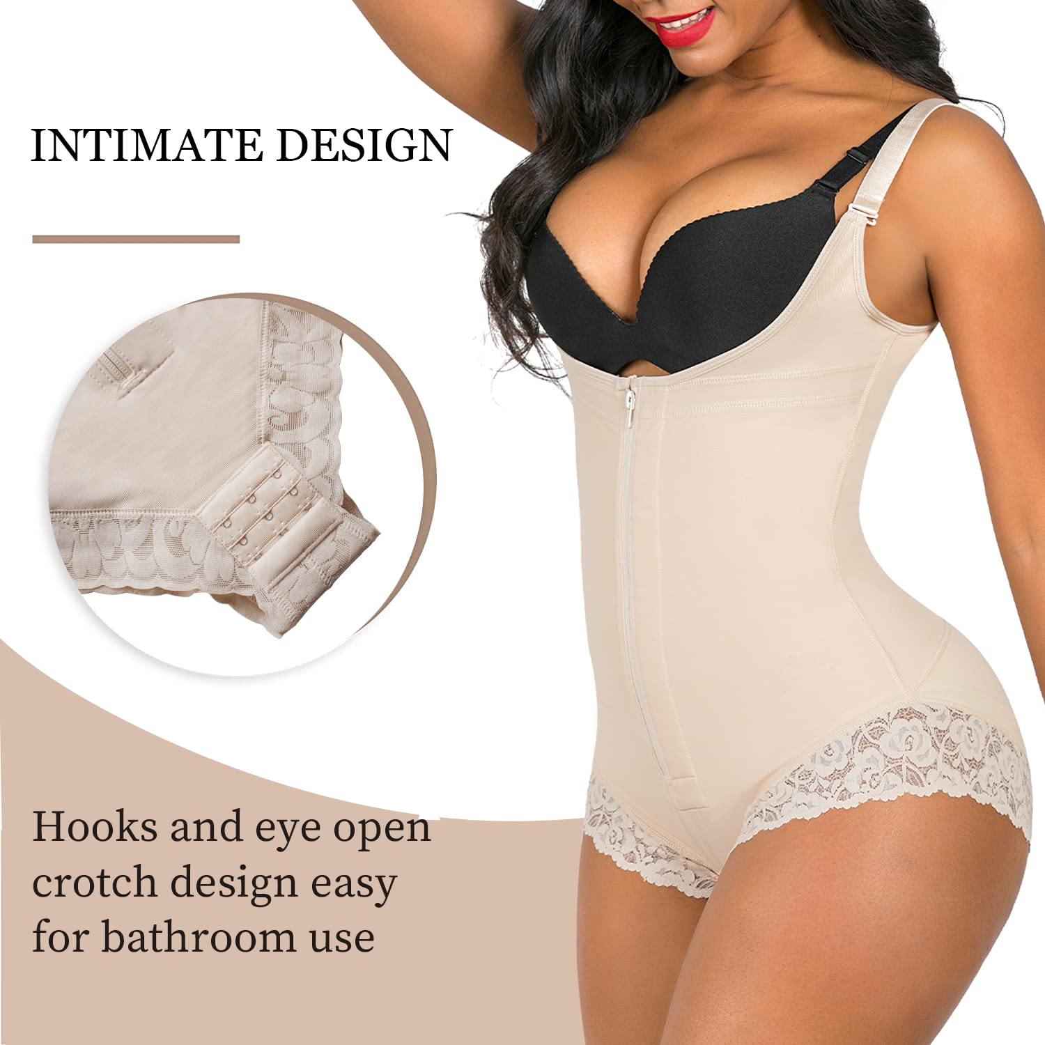 Vibecurve® Shapewear for Women Tummy Control Fajas Colombianas Open Bust Body Shaper Slimmer Bodysuit