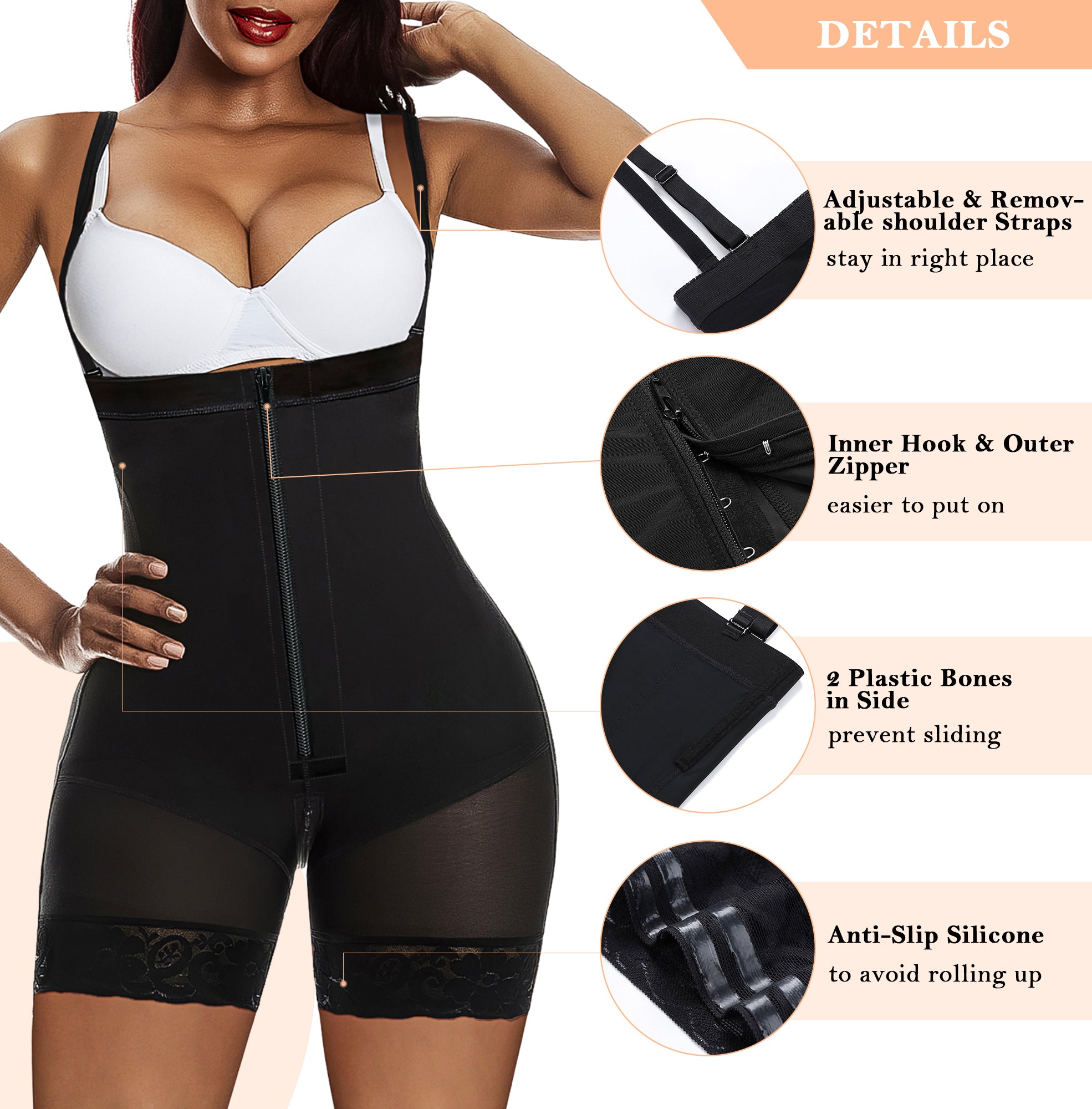 Vibecurve® Fajas Colombianas Shapewear with Zipper Crotch