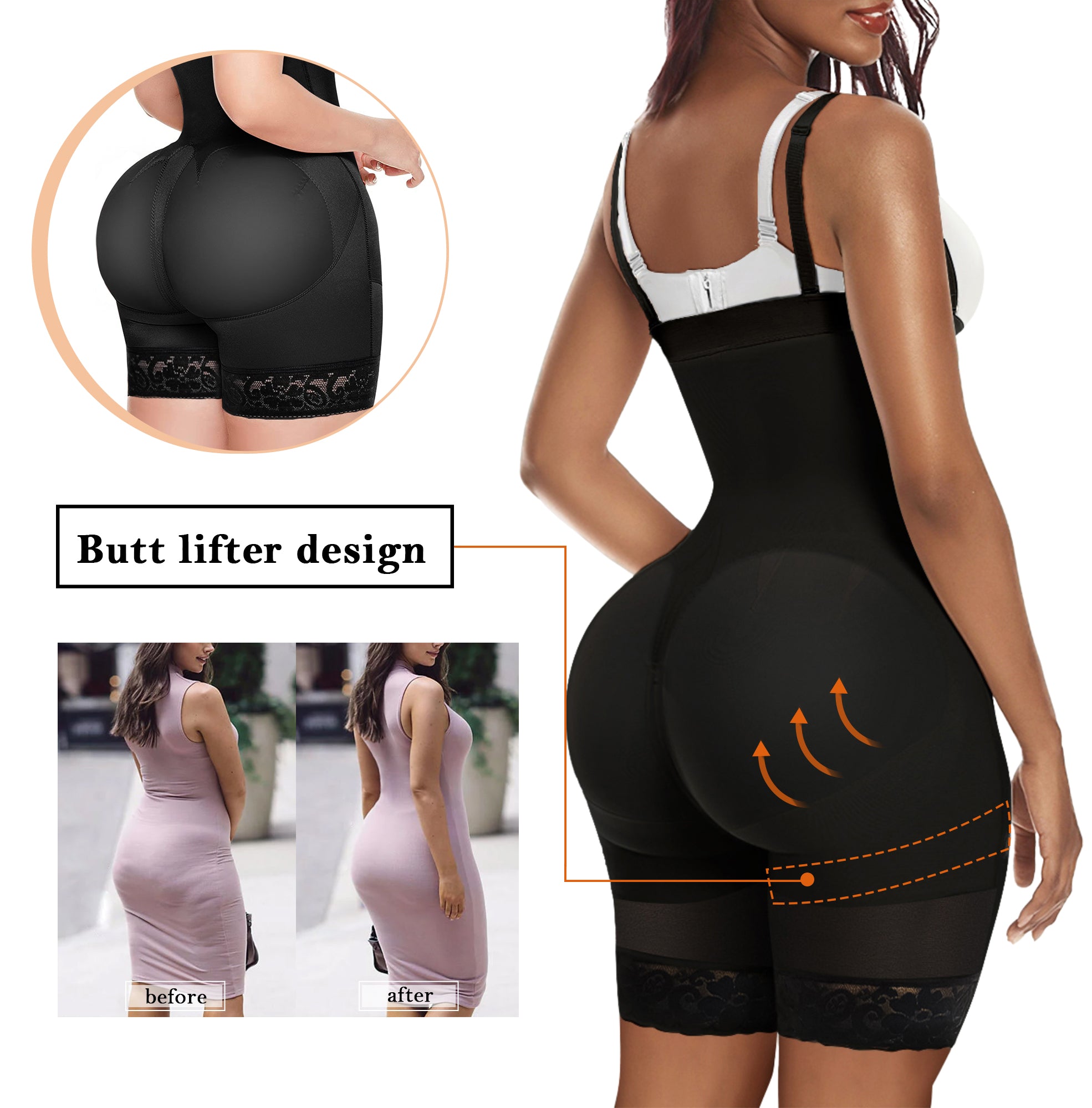 Vibecurve® Fajas Colombianas Shapewear with Zipper Crotch