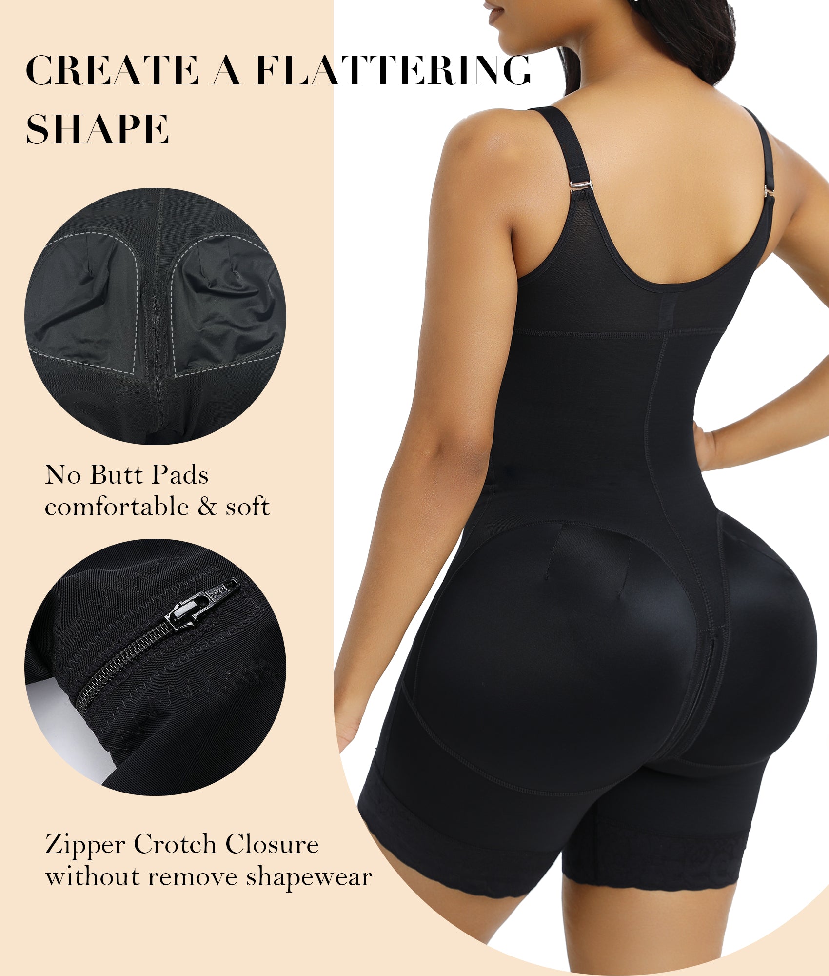 Vibecurve®Fajas Colombianas Postpartum Shapewear for Women Tummy Control Butt Lifter Body Shaper with Zipper Crotch