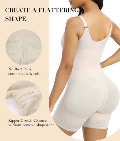 Vibecurve®Fajas Colombianas Postpartum Shapewear for Women Tummy Control Butt Lifter Body Shaper with Zipper Crotch