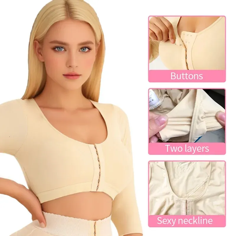 Vibecurve® Womens Post Surgery Arm Lipo Compression Arm Shaper Sleeves Full Coverage Bra