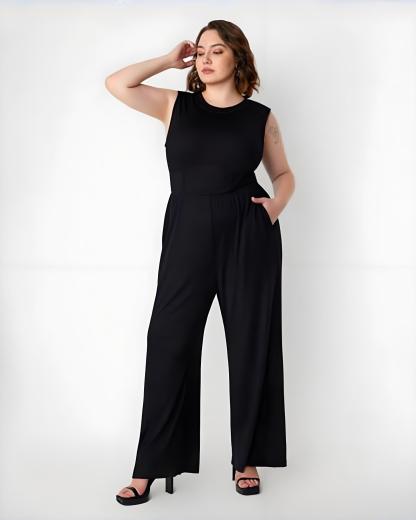 Vibecurve® Sleeveless Wide Leg Overalls