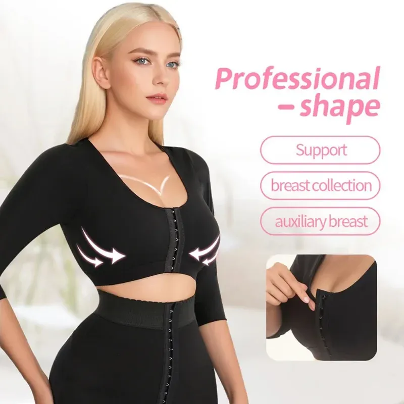 Vibecurve® Womens Post Surgery Arm Lipo Compression Arm Shaper Sleeves Full Coverage Bra