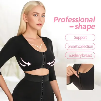 Vibecurve® Womens Post Surgery Arm Lipo Compression Arm Shaper Sleeves Full Coverage Bra