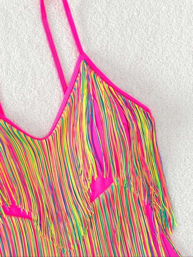 Vibecurve® Women's Fringe Trim One-piece Swimsuit