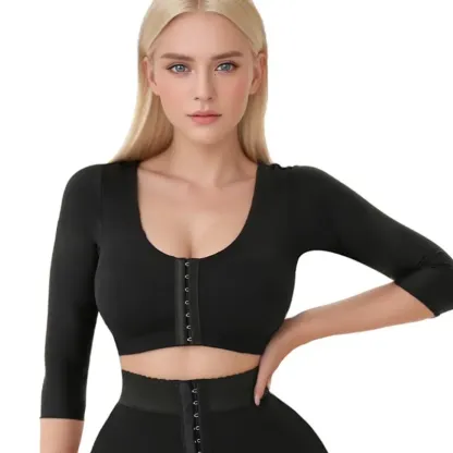 Vibecurve® Womens Post Surgery Arm Lipo Compression Arm Shaper Sleeves Full Coverage Bra