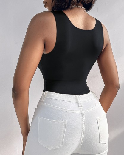 Vibecurve® U Neck Shapewear Built-in Bra Sleeveless High Strechy Slim Fit Tank BodySuits