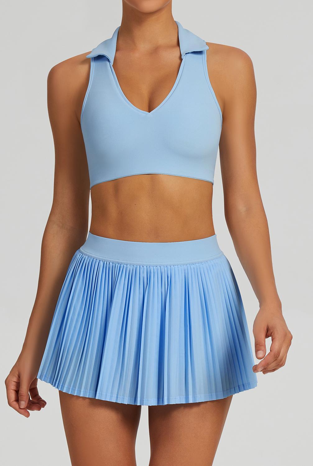 Vibecurve® Breathable Back Yoga Suit Short Skirt Tennis Suit