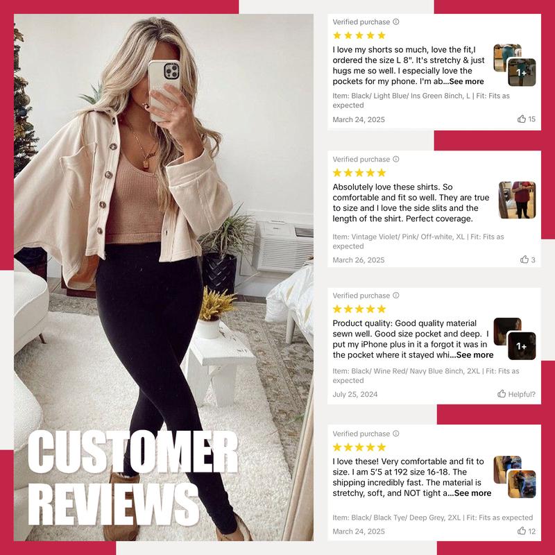 Vibecurve®  High Waisted Fleece Lined Leggings with Pockets