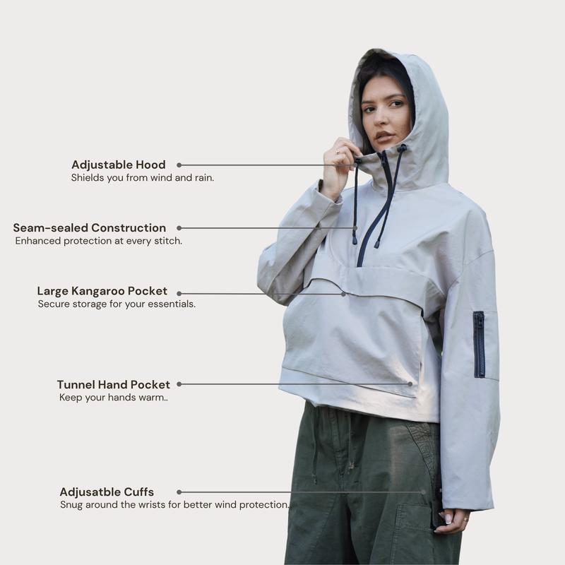 Vibecurve® StormTex Waterproof Oversized Fall Hoodie Coat