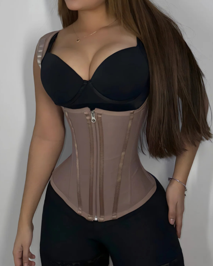 Vibecurve® Hourglass Corset Zipper Hook Eye Double Compression Belly Retraction Waist Trainer