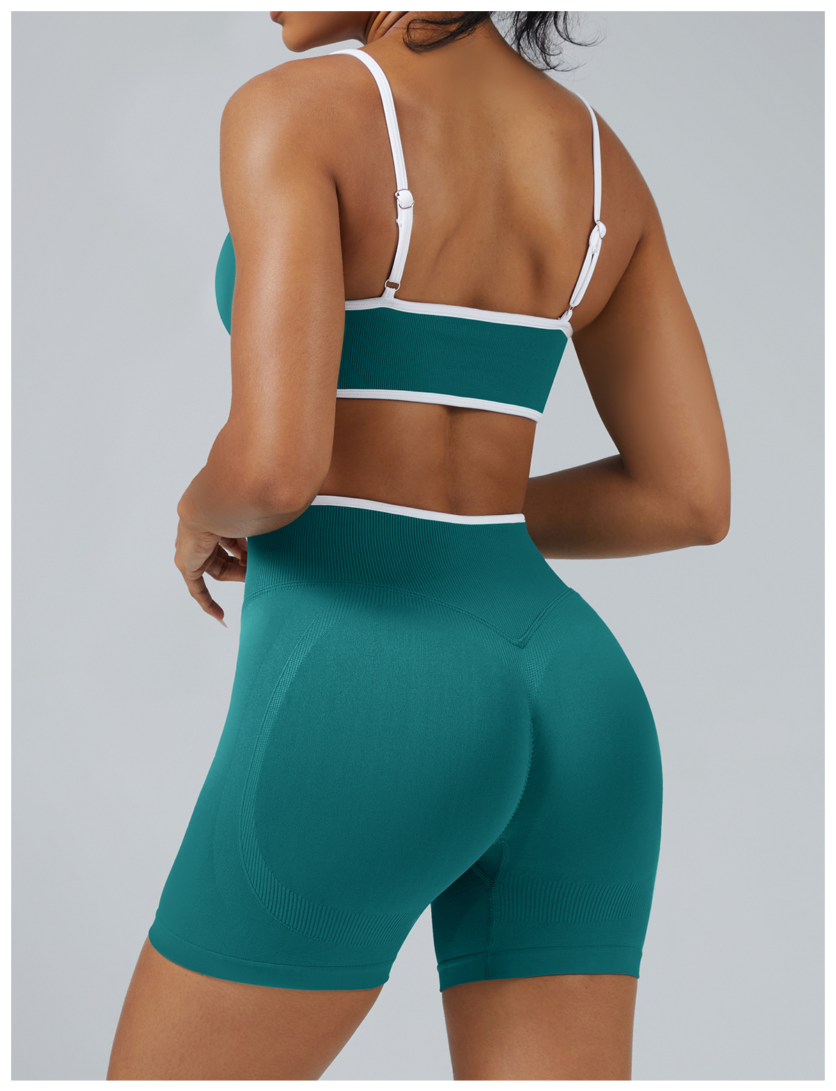 Vibecurve®Seamless Colorblock Skinny Peach Hip-Lifting Yoga Shorts