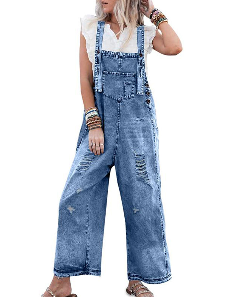Vibecurve® Women's Denim Overalls Casual Jumpsuits