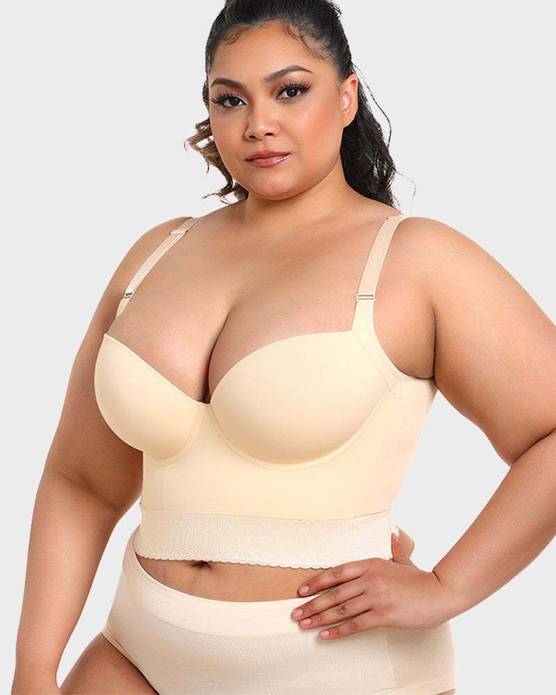 Vibecurve® Built-In Shapewear Longline Push-Up Bra