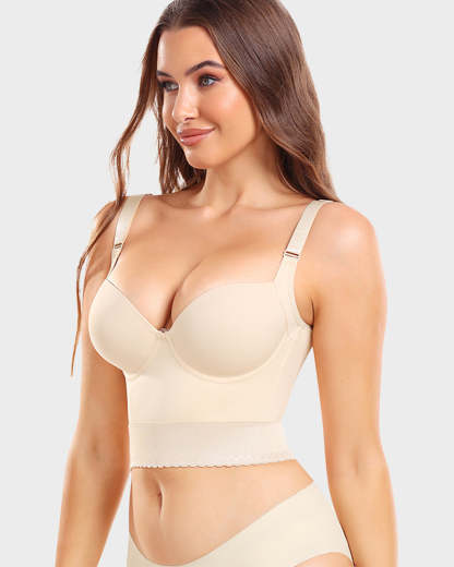 Vibecurve® Built-In Shapewear Longline Push-Up Bra