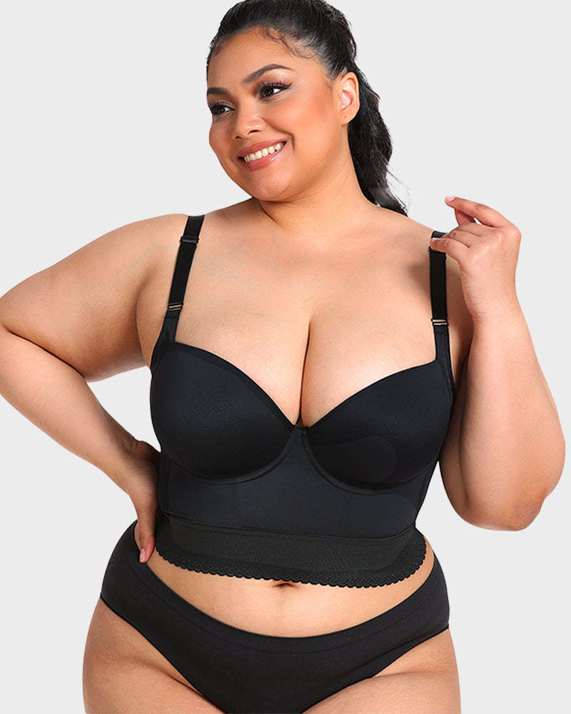 Vibecurve® Built-In Shapewear Longline Push-Up Bra