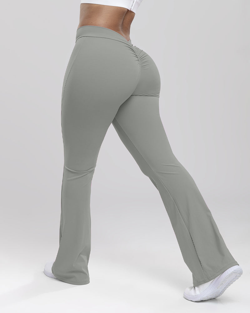 Vibecurve® Women's Deep V Back Fitness Legging Squat Proof Flared Yoga Pants