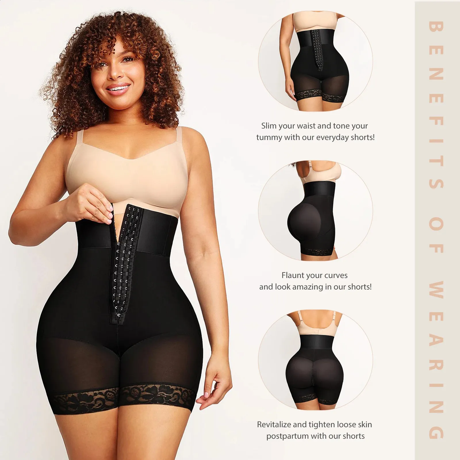 High Waist Body Shaper for Women - Tummy Control, Butt Lift, Breathable Shapewear Shorts
