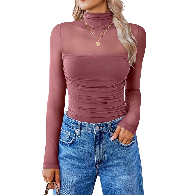 Vibecurve® Sexy Sweetheart Neck Long Sleeve Top One Piece Fashion Bodysuit