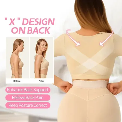 Vibecurve® Womens Post Surgery Arm Lipo Compression Arm Shaper Sleeves Full Coverage Bra