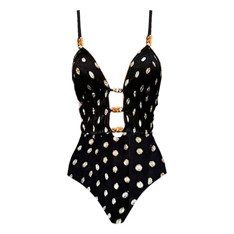 Vibecurve® Polka Dot Hollowout Two Piece Swimsuit Set