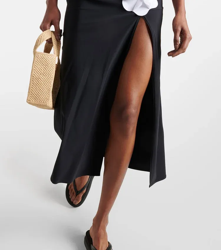 Vibecurve® 3D Flower Color Block One Piece Swimsuit And Skirt