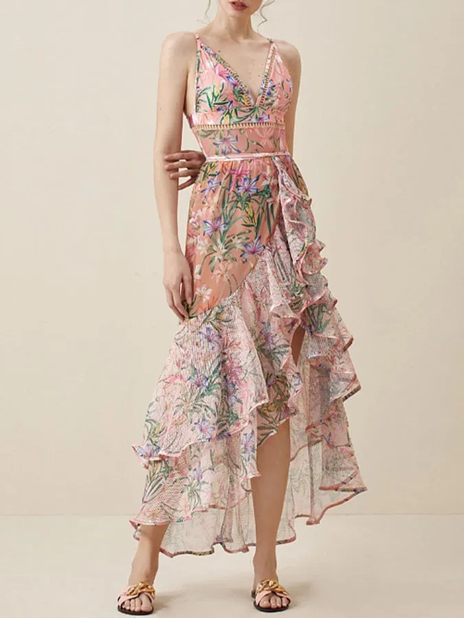 Vibecurve® Women's One Piece Swimsuit with Beach Cover up Wrap Skirt Sarong Retro Floral Print Bikini Set Two Piece Bathing Suit