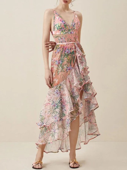 Vibecurve® Women's One Piece Swimsuit with Beach Cover up Wrap Skirt Sarong Retro Floral Print Bikini Set Two Piece Bathing Suit