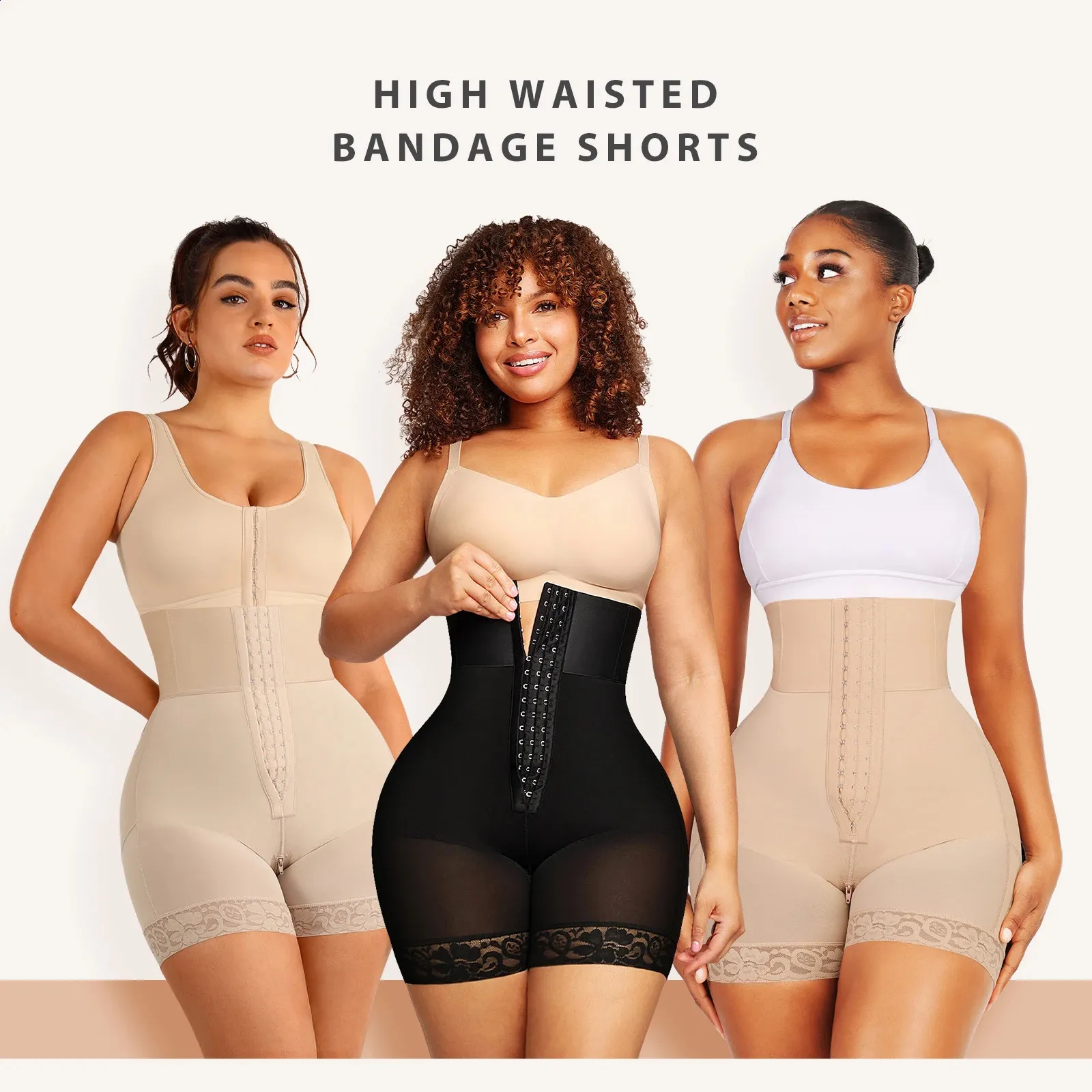 High Waist Body Shaper for Women - Tummy Control, Butt Lift, Breathable Shapewear Shorts