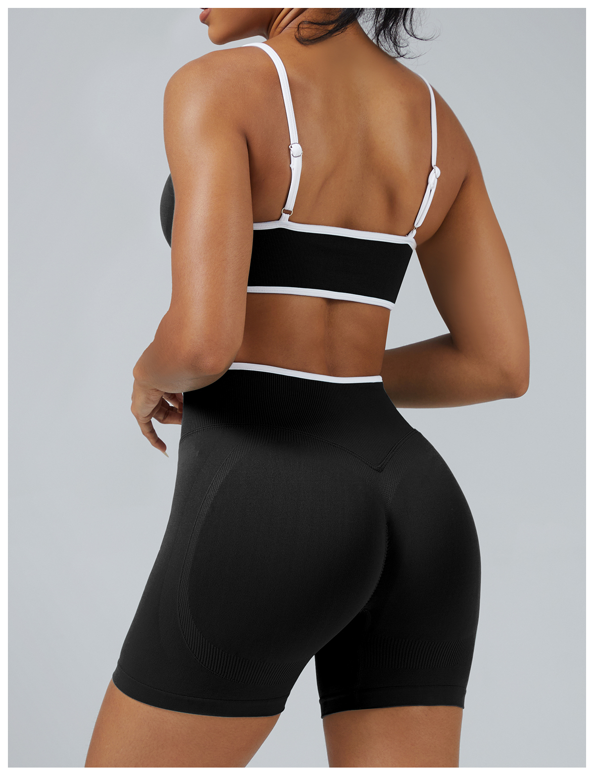 Vibecurve®Seamless Colorblock Skinny Peach Hip-Lifting Yoga Shorts